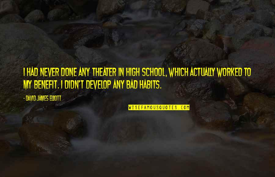 About Me Catchy Quotes By David James Elliott: I had never done any theater in high
