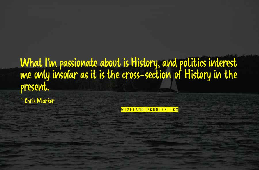 About Me Section Quotes By Chris Marker: What I'm passionate about is History, and politics