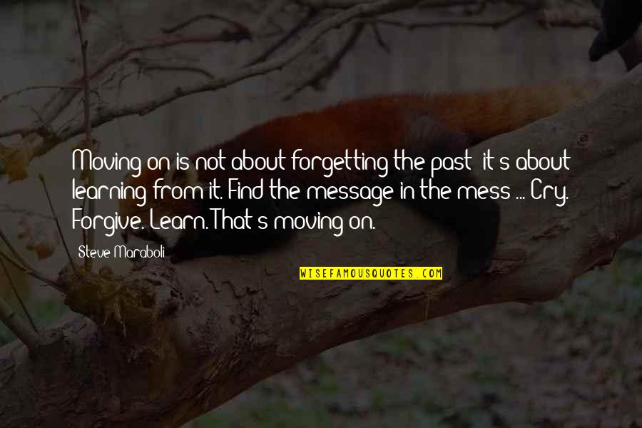About Moving On Quotes By Steve Maraboli: Moving on is not about forgetting the past;