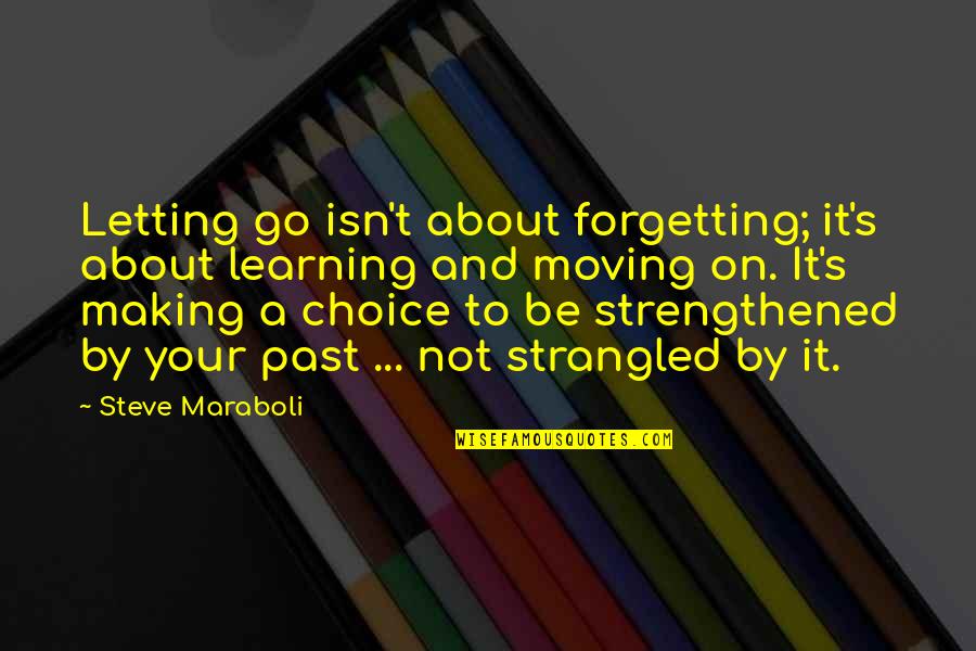 About Moving On Quotes By Steve Maraboli: Letting go isn't about forgetting; it's about learning