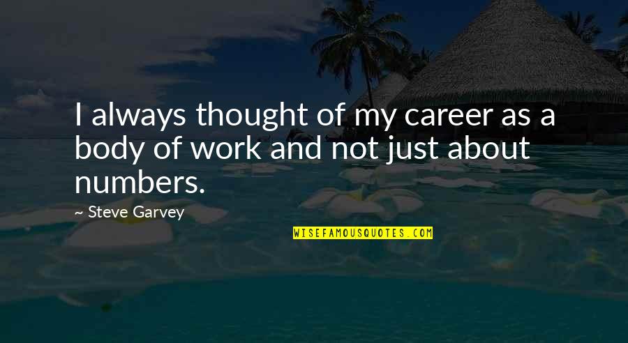About My Body Quotes By Steve Garvey: I always thought of my career as a