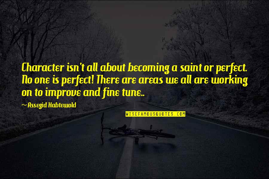 About Perfect Quotes By Assegid Habtewold: Character isn't all about becoming a saint or About Perfect Quotes By Assegid Habtewold: Character isn't all about becoming a saint or