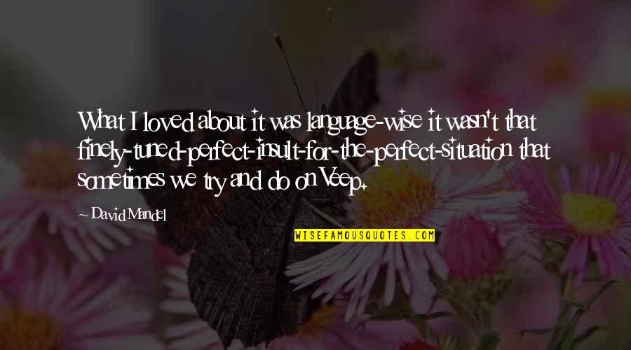 About Perfect Quotes By David Mandel: What I loved about it was language-wise it About Perfect Quotes By David Mandel: What I loved about it was language-wise it