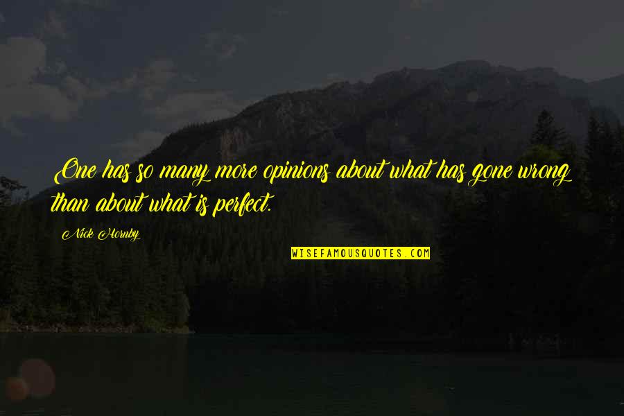 About Perfect Quotes By Nick Hornby: One has so many more opinions about what
