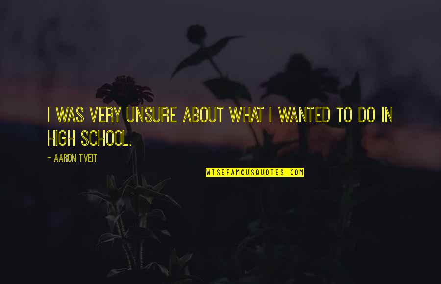 About School Quotes By Aaron Tveit: I was very unsure about what I wanted