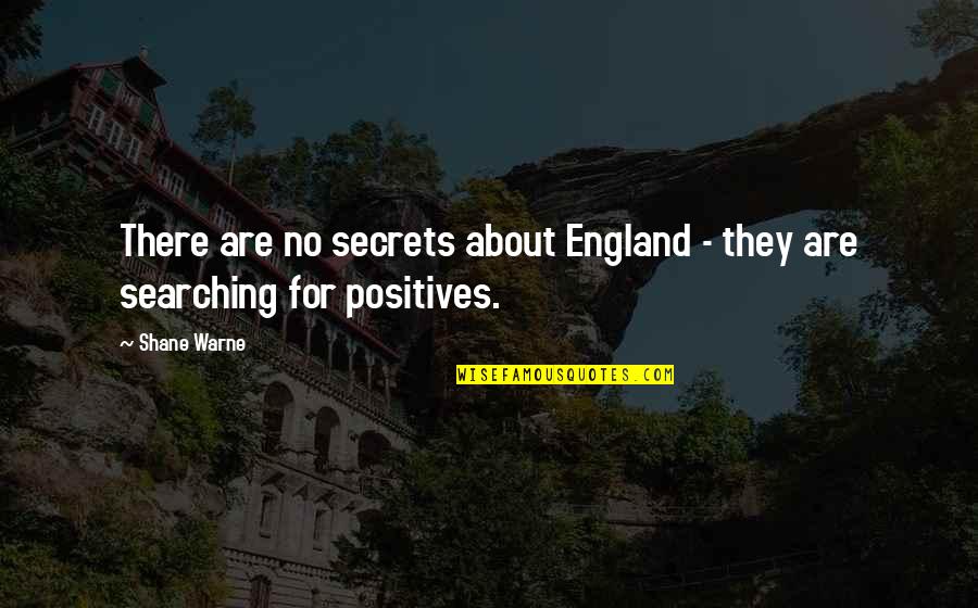 About Secret Quotes By Shane Warne: There are no secrets about England - they