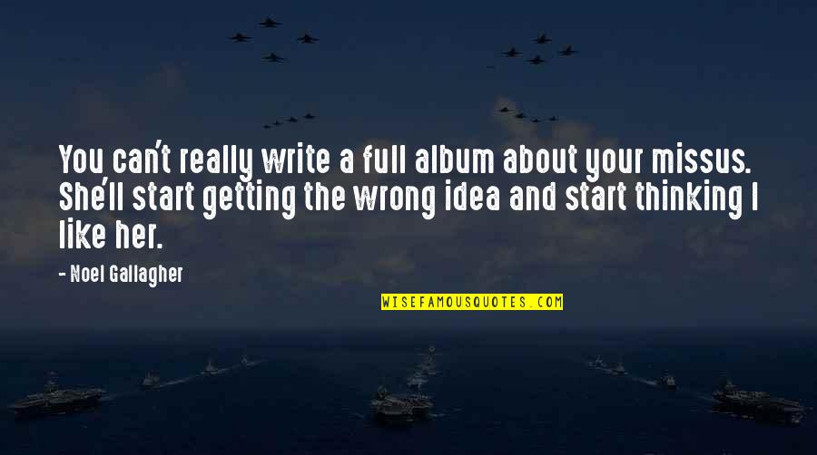 About She Quotes By Noel Gallagher: You can't really write a full album about