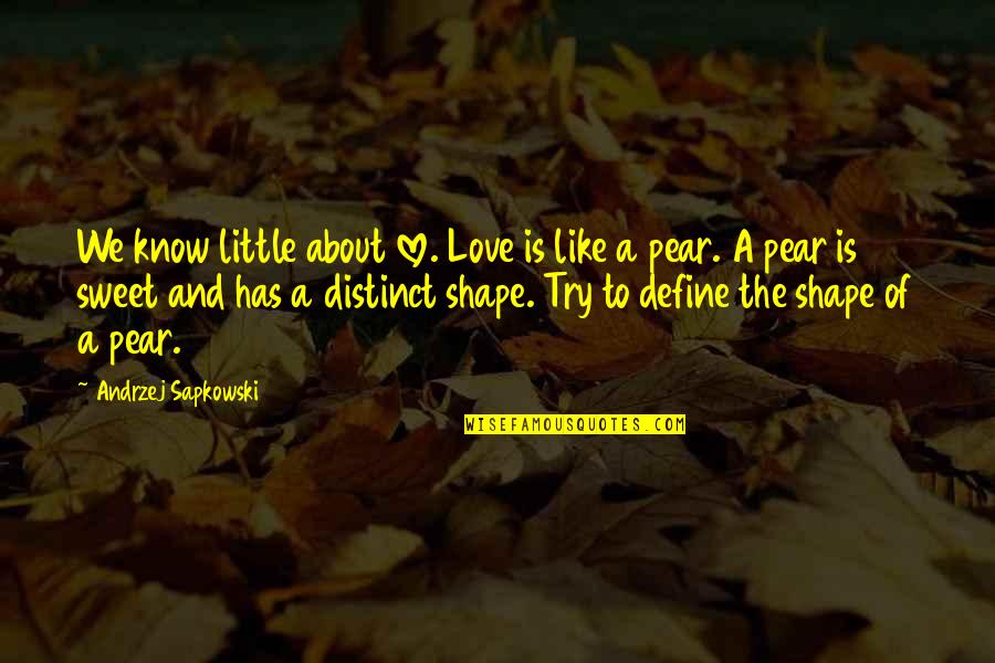 About Sweet Quotes By Andrzej Sapkowski: We know little about love. Love is like About Sweet Quotes By Andrzej Sapkowski: We know little about love. Love is like