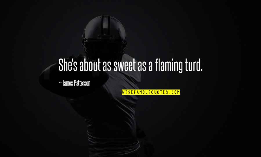 About Sweet Quotes By James Patterson: She's about as sweet as a flaming turd. About Sweet Quotes By James Patterson: She's about as sweet as a flaming turd.