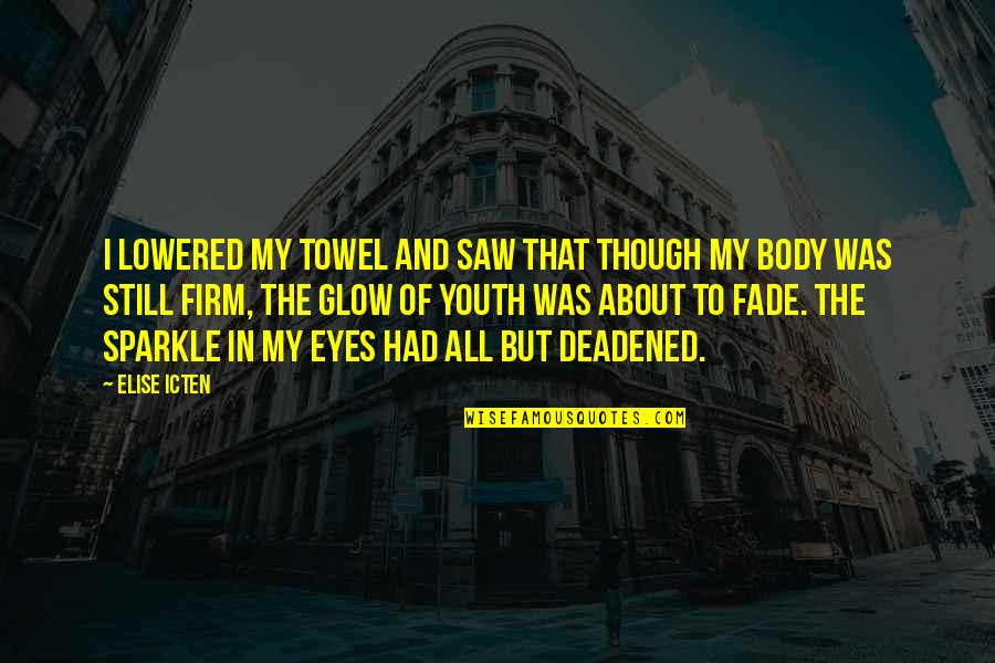 About The Eyes Quotes By Elise Icten: I lowered my towel and saw that though
