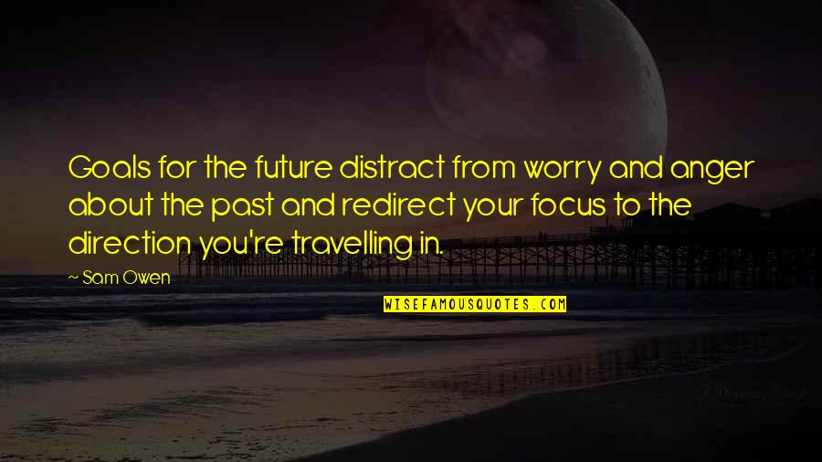 About The Future Quotes By Sam Owen: Goals for the future distract from worry and