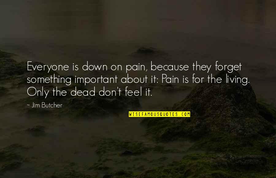 About The Life Quotes By Jim Butcher: Everyone is down on pain, because they forget