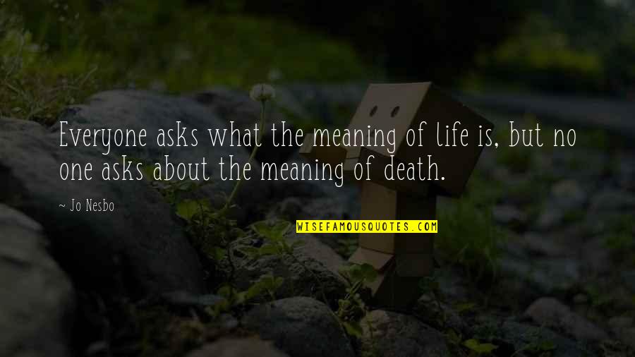 About The Life Quotes By Jo Nesbo: Everyone asks what the meaning of life is,