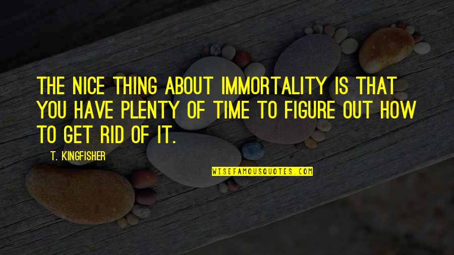 About The Time Quotes By T. Kingfisher: The nice thing about immortality is that you