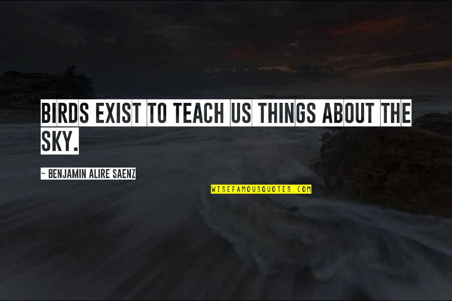 About Us Quotes By Benjamin Alire Saenz: Birds exist to teach us things about the