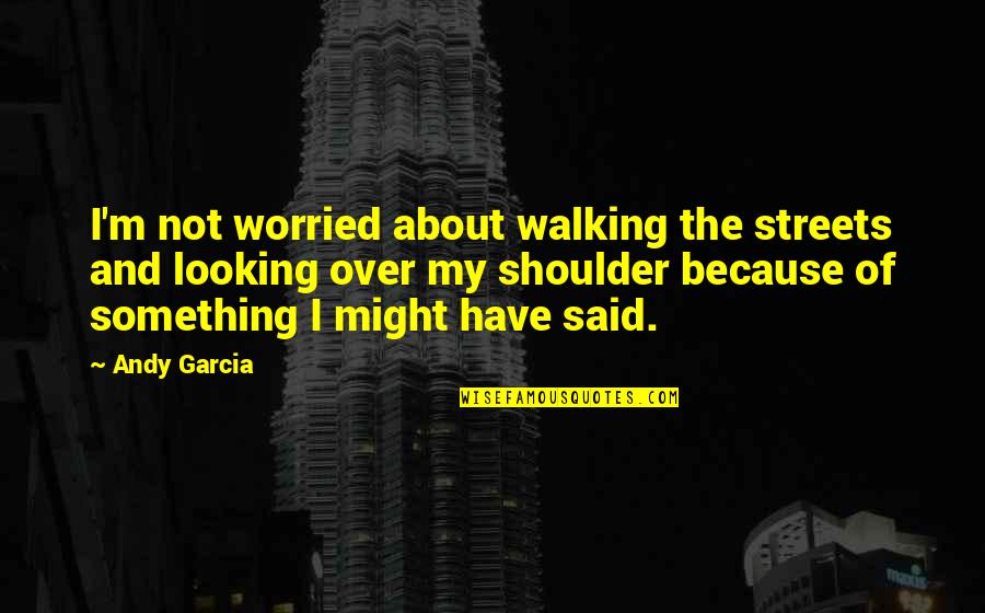 About Walking Quotes By Andy Garcia: I'm not worried about walking the streets and
