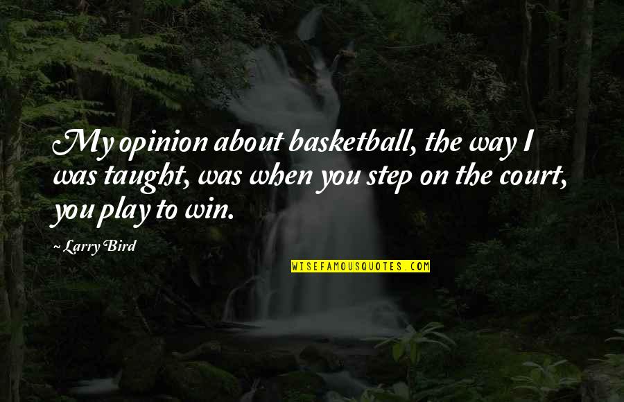 About Winning Quotes By Larry Bird: My opinion about basketball, the way I was About Winning Quotes By Larry Bird: My opinion about basketball, the way I was