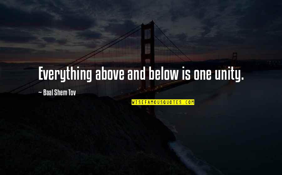 Above And Below Quotes By Baal Shem Tov: Everything above and below is one unity.