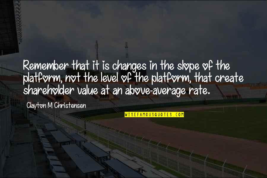 Above Average Quotes By Clayton M Christensen: Remember that it is changes in the slope