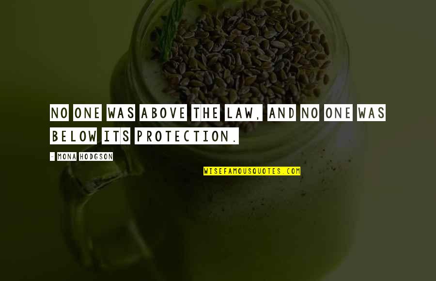 Above The Law Quotes By Mona Hodgson: No one was above the law, and no