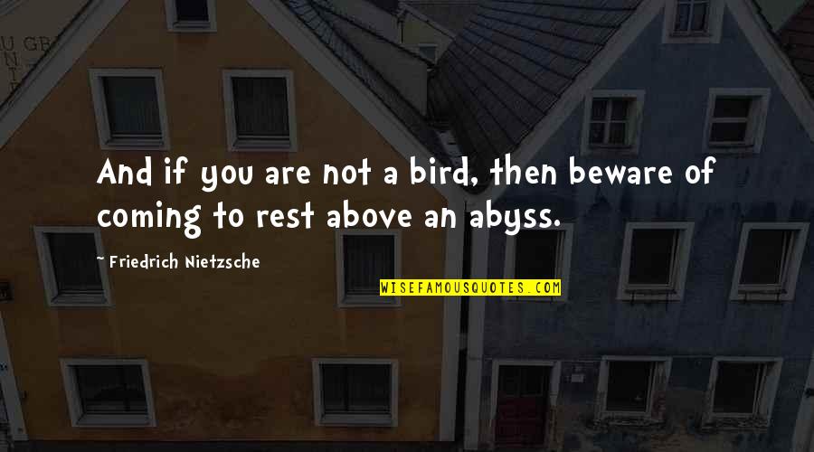 Above The Rest Quotes By Friedrich Nietzsche: And if you are not a bird, then
