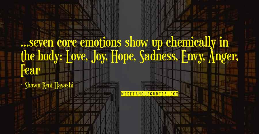 Above Waters Quotes By Shawn Kent Hayashi: ...seven core emotions show up chemically in the