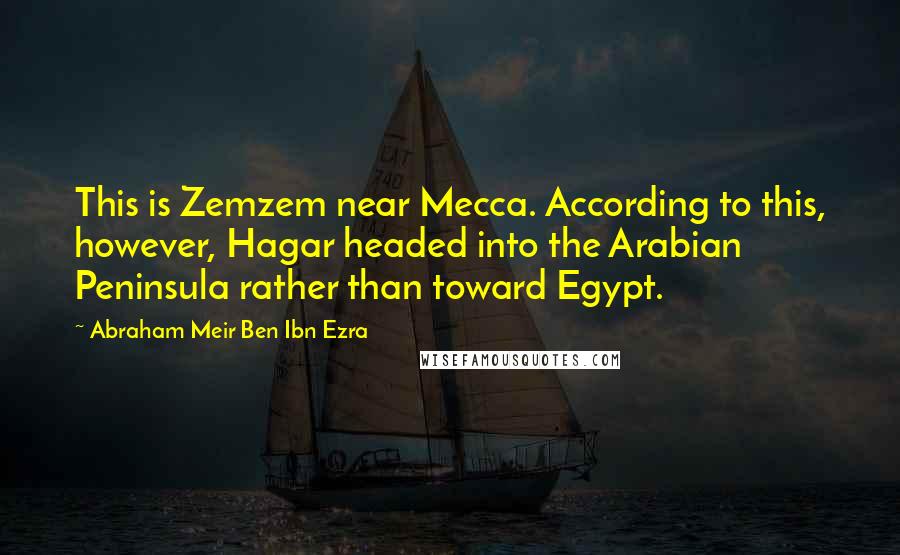 Abraham Meir Ben Ibn Ezra quotes: This is Zemzem near Mecca. According to this, however, Hagar headed into the Arabian Peninsula rather than toward Egypt.