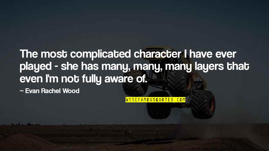 Abramovitz Albert Quotes By Evan Rachel Wood: The most complicated character I have ever played Abramovitz Albert Quotes By Evan Rachel Wood: The most complicated character I have ever played