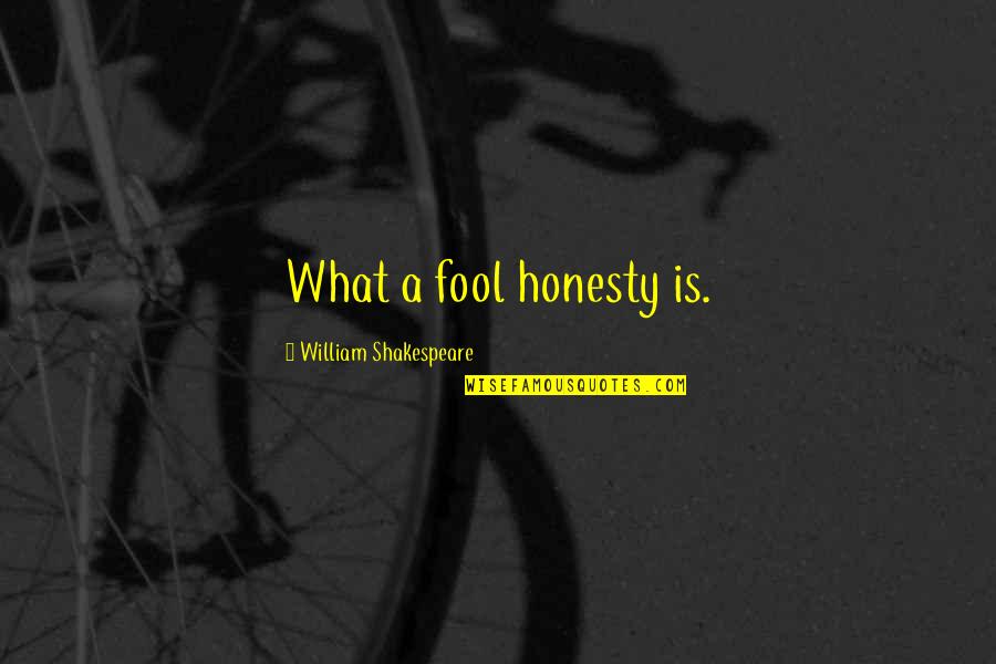 Abrasiveness Scale Quotes By William Shakespeare: What a fool honesty is.