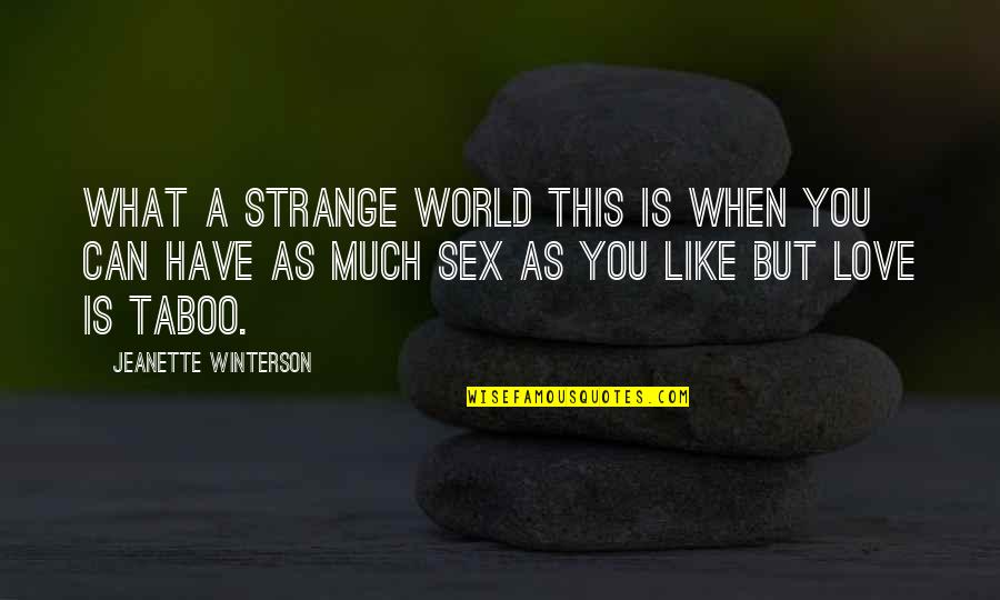 Abrazando Png Quotes By Jeanette Winterson: What a strange world this is when you