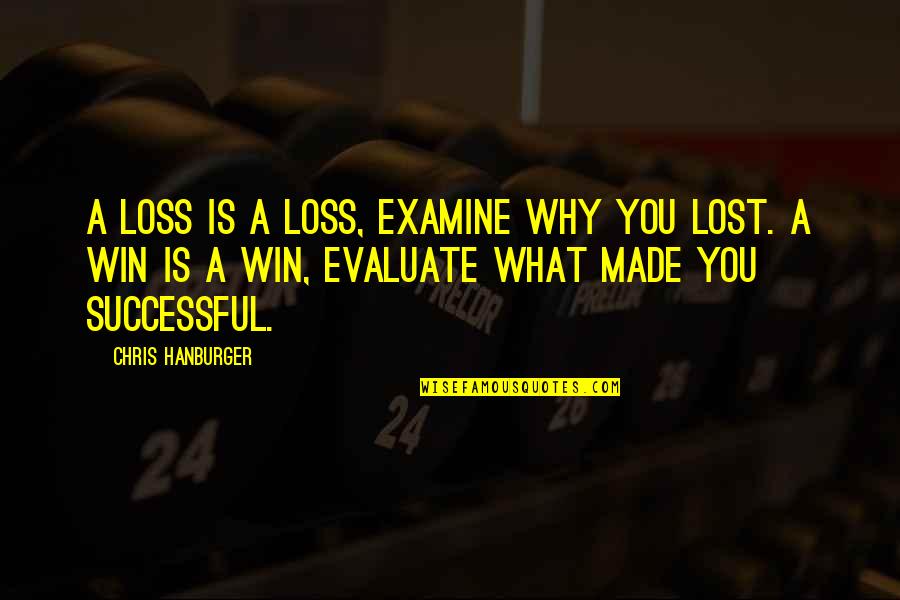 Abrazar Definicion Quotes By Chris Hanburger: A loss is a loss, examine why you Abrazar Definicion Quotes By Chris Hanburger: A loss is a loss, examine why you