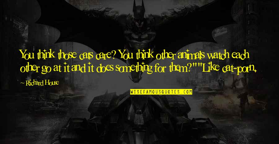 Abrazos Imagenes Quotes By Richard House: You think those cats care? You think other