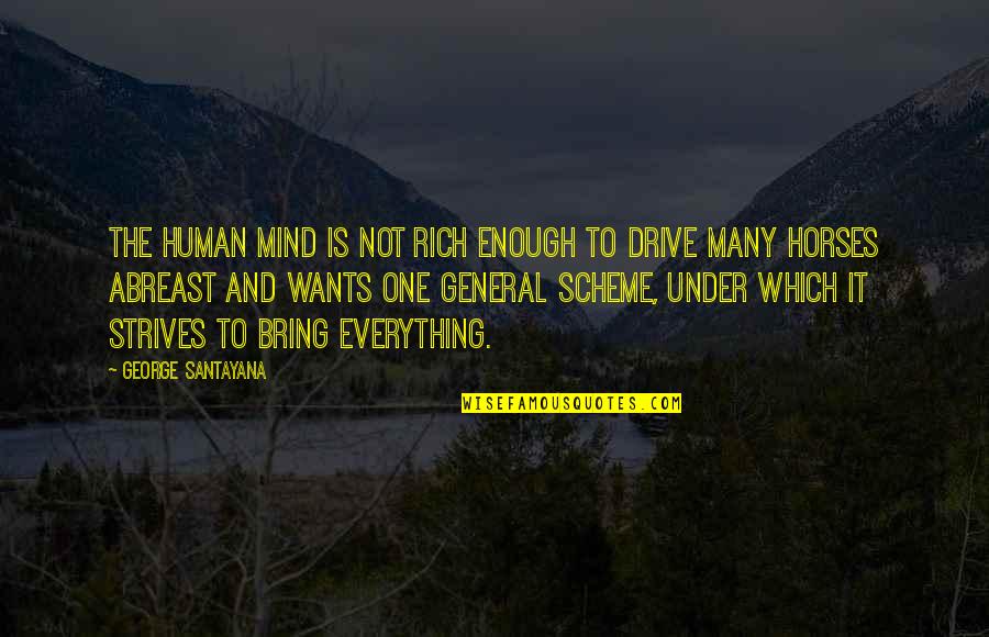 Abreast Quotes By George Santayana: The human mind is not rich enough to