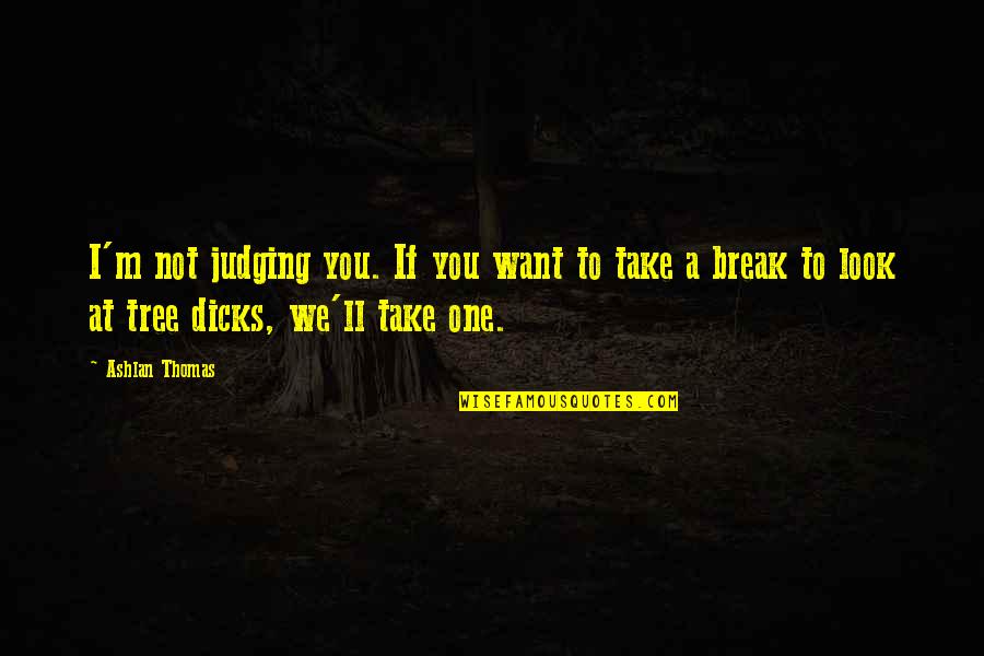 Abridgment Of Final Judgment Quotes By Ashlan Thomas: I'm not judging you. If you want to