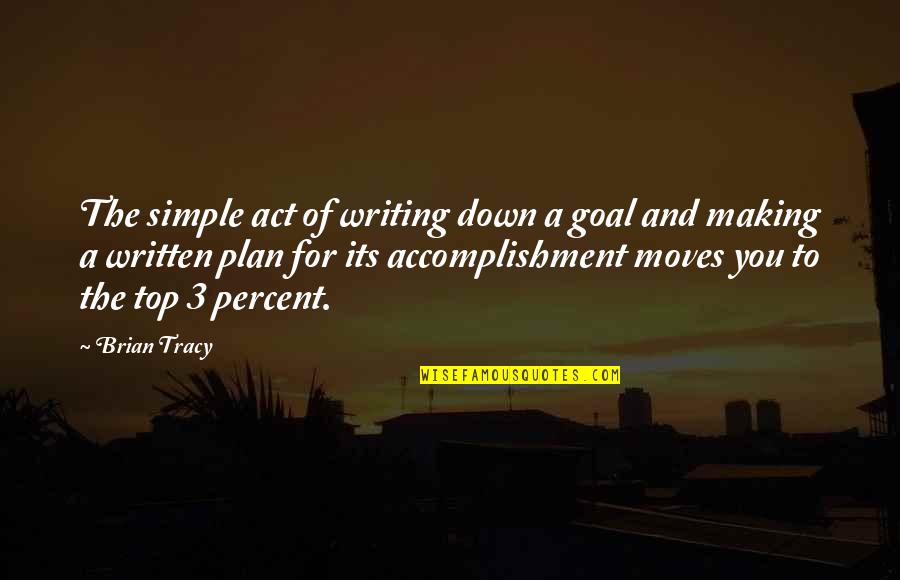 Abrigar Quotes By Brian Tracy: The simple act of writing down a goal