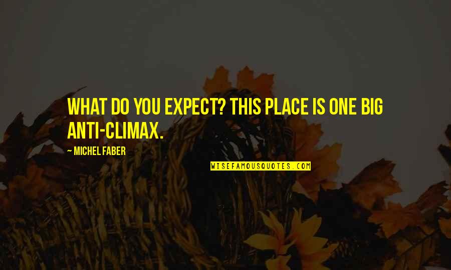 Abrikosov Nobel Quotes By Michel Faber: What do you expect? This place is one Abrikosov Nobel Quotes By Michel Faber: What do you expect? This place is one