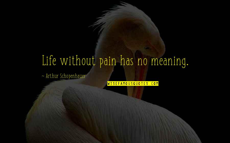 Abrisse Verbo Quotes By Arthur Schopenhauer: Life without pain has no meaning. Abrisse Verbo Quotes By Arthur Schopenhauer: Life without pain has no meaning.