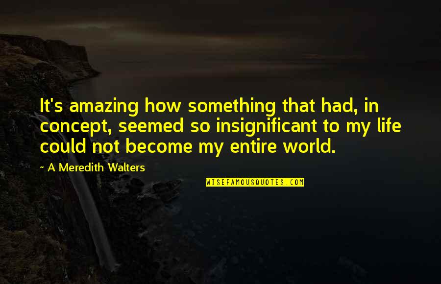 Abrogare Quotes By A Meredith Walters: It's amazing how something that had, in concept, Abrogare Quotes By A Meredith Walters: It's amazing how something that had, in concept,