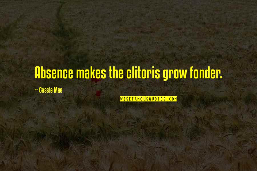 Absence Fonder Quotes By Cassie Mae: Absence makes the clitoris grow fonder.