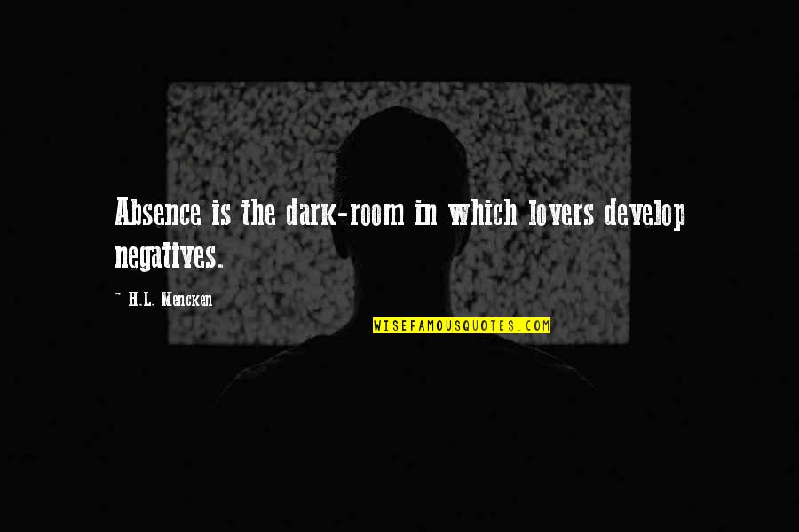 Absence Is Quotes By H.L. Mencken: Absence is the dark-room in which lovers develop Absence Is Quotes By H.L. Mencken: Absence is the dark-room in which lovers develop