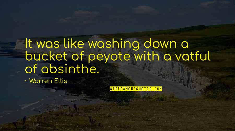 Absinthe Quotes By Warren Ellis: It was like washing down a bucket of