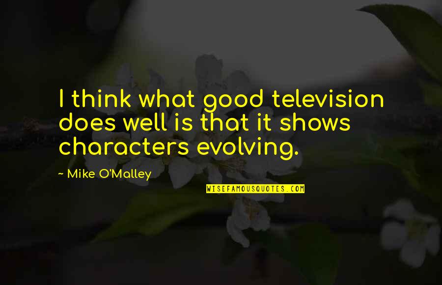 Absolute And Relative Quotes By Mike O'Malley: I think what good television does well is
