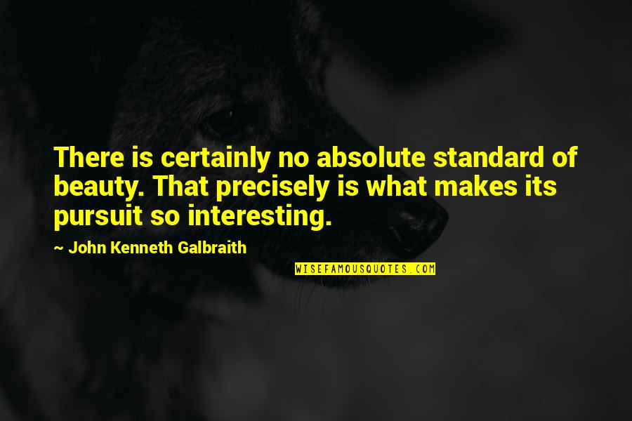 Absolute Beauty Quotes By John Kenneth Galbraith: There is certainly no absolute standard of beauty.