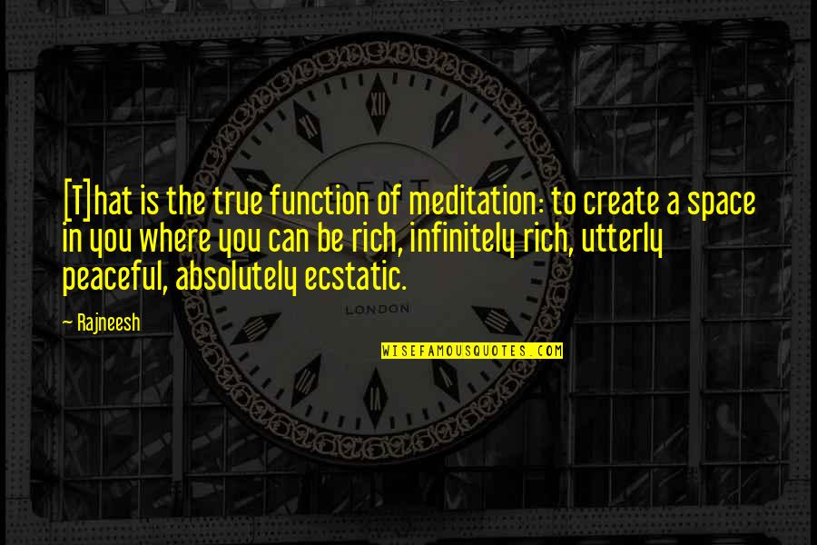 Absolutely True Quotes By Rajneesh: [T]hat is the true function of meditation: to