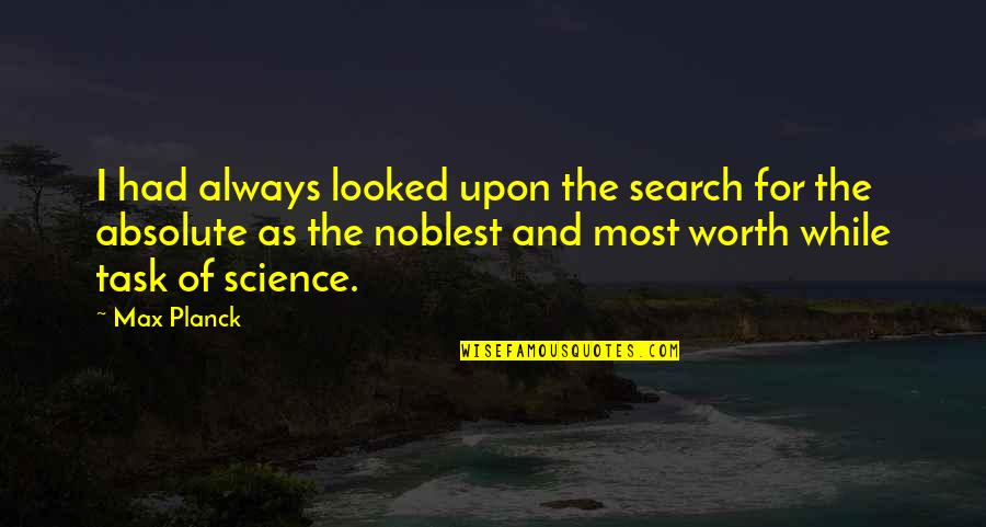 Absolutes Quotes By Max Planck: I had always looked upon the search for