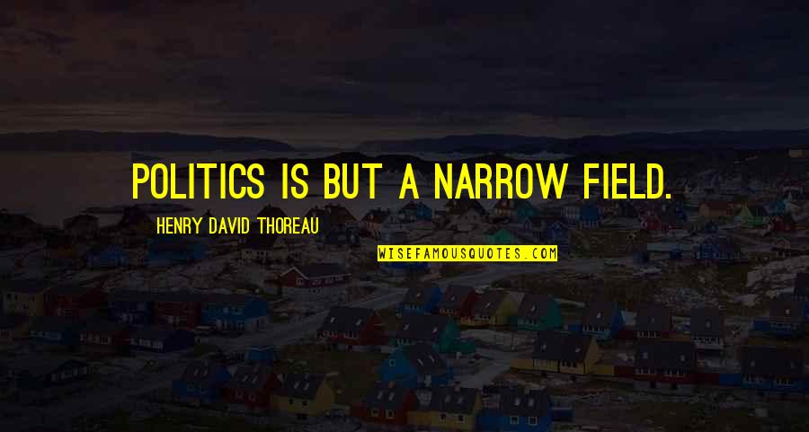 Absract Quotes By Henry David Thoreau: Politics is but a narrow field.