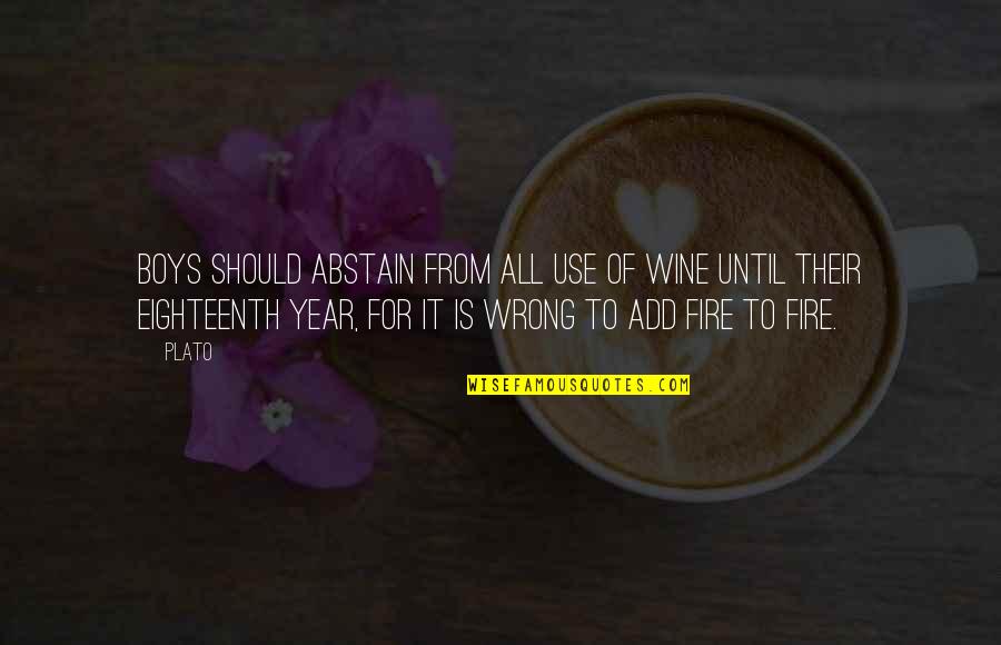 Abstain Quotes By Plato: Boys should abstain from all use of wine