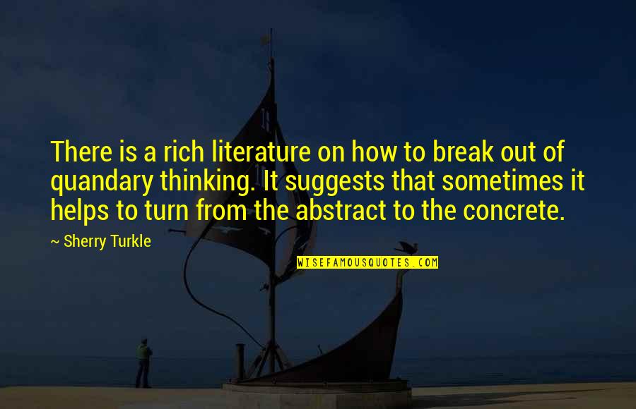 Abstract Thinking Quotes By Sherry Turkle: There is a rich literature on how to