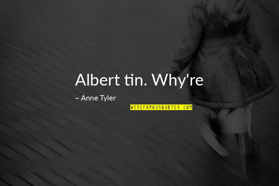 Abstratificaao Quotes By Anne Tyler: Albert tin. Why're