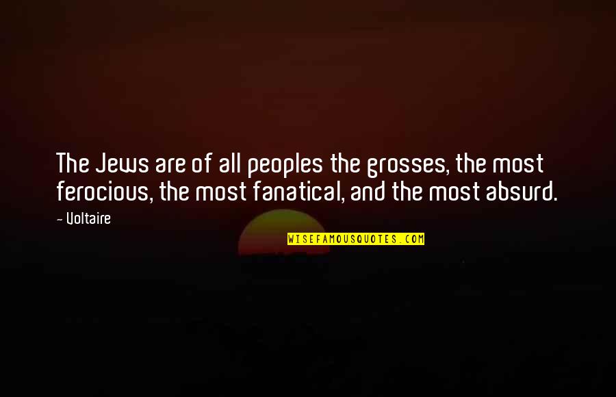 Absurd Religious Quotes By Voltaire: The Jews are of all peoples the grosses,